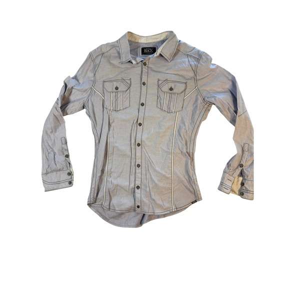 BUCKLE BLACK Other - BUCKLE BLACK Tailored Fit Long Sleeve Shirt Mens Large Blue Pinstripe‎ Casual